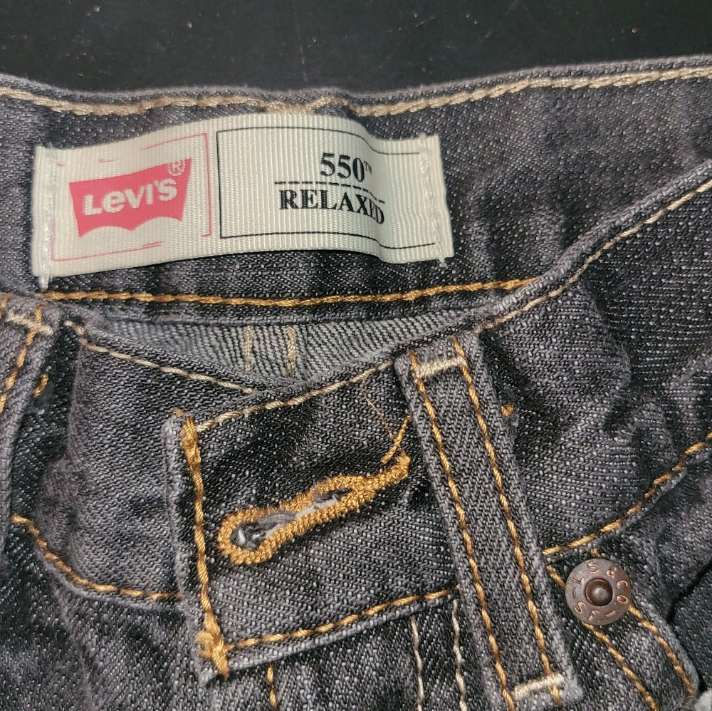 Levi black stone wash jeans boy size 12 slim